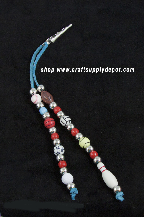 Sports Beads Alligator Clip Hanger - Beaded Craft Patterns