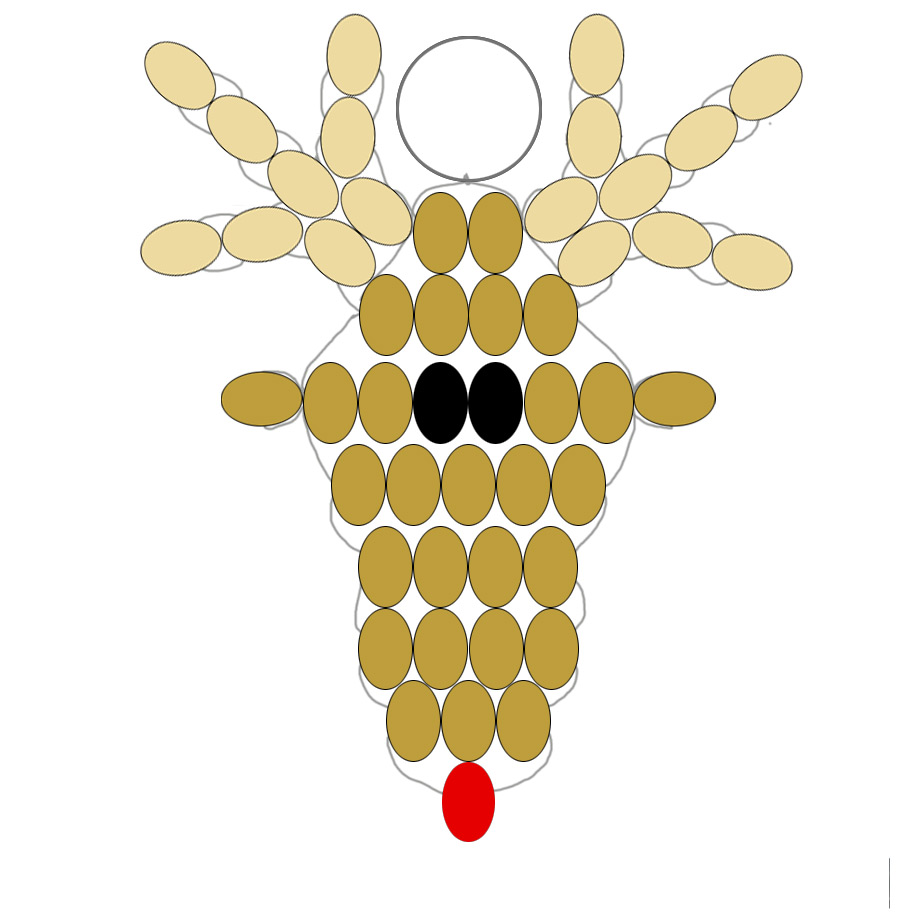 Finished beaded reindeer ornament