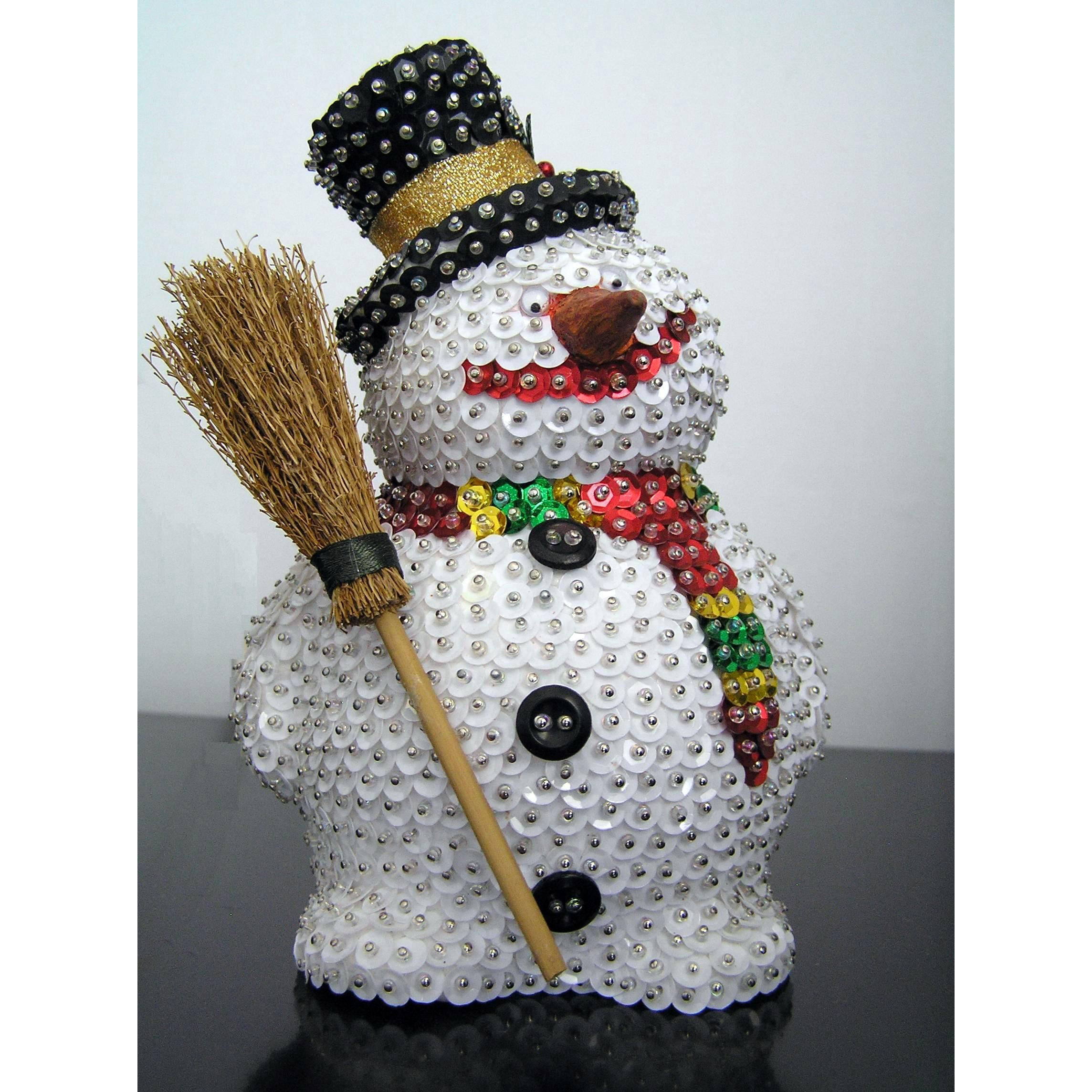Snowman Sequin Ornament