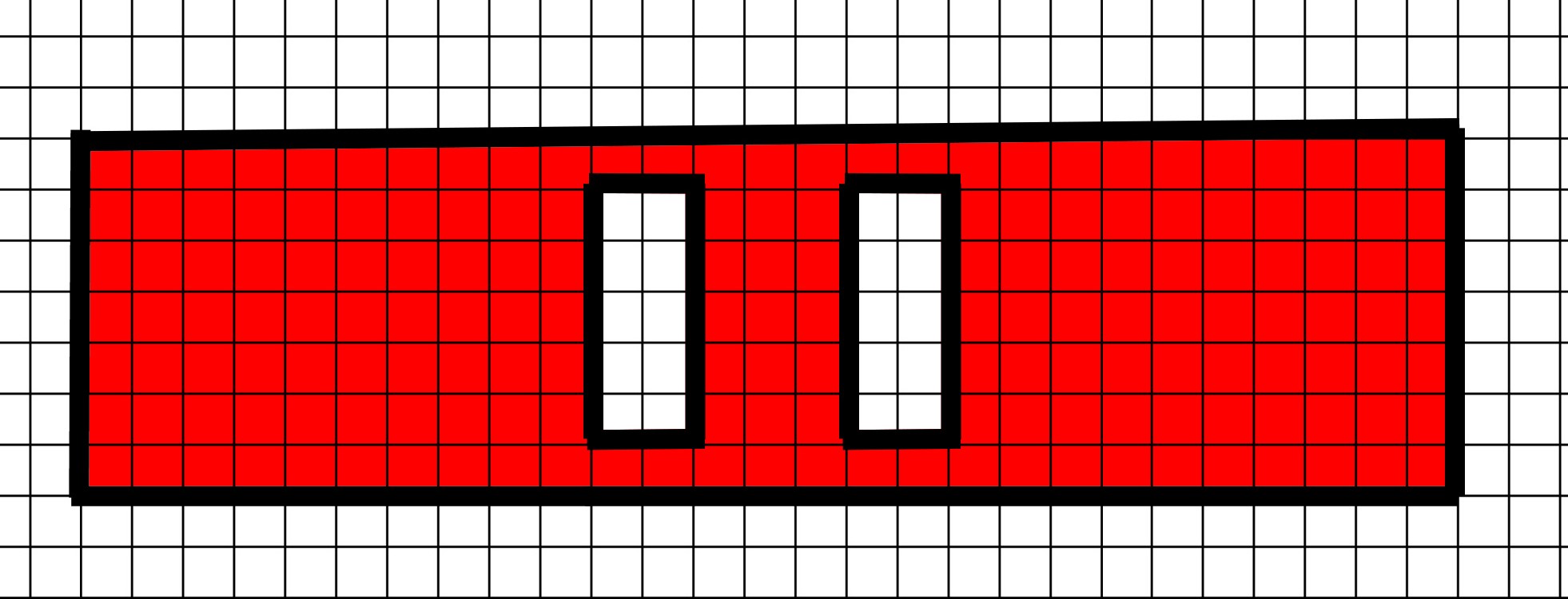 Bottom wing pattern piece for plastic canvas bi-wing airplane.