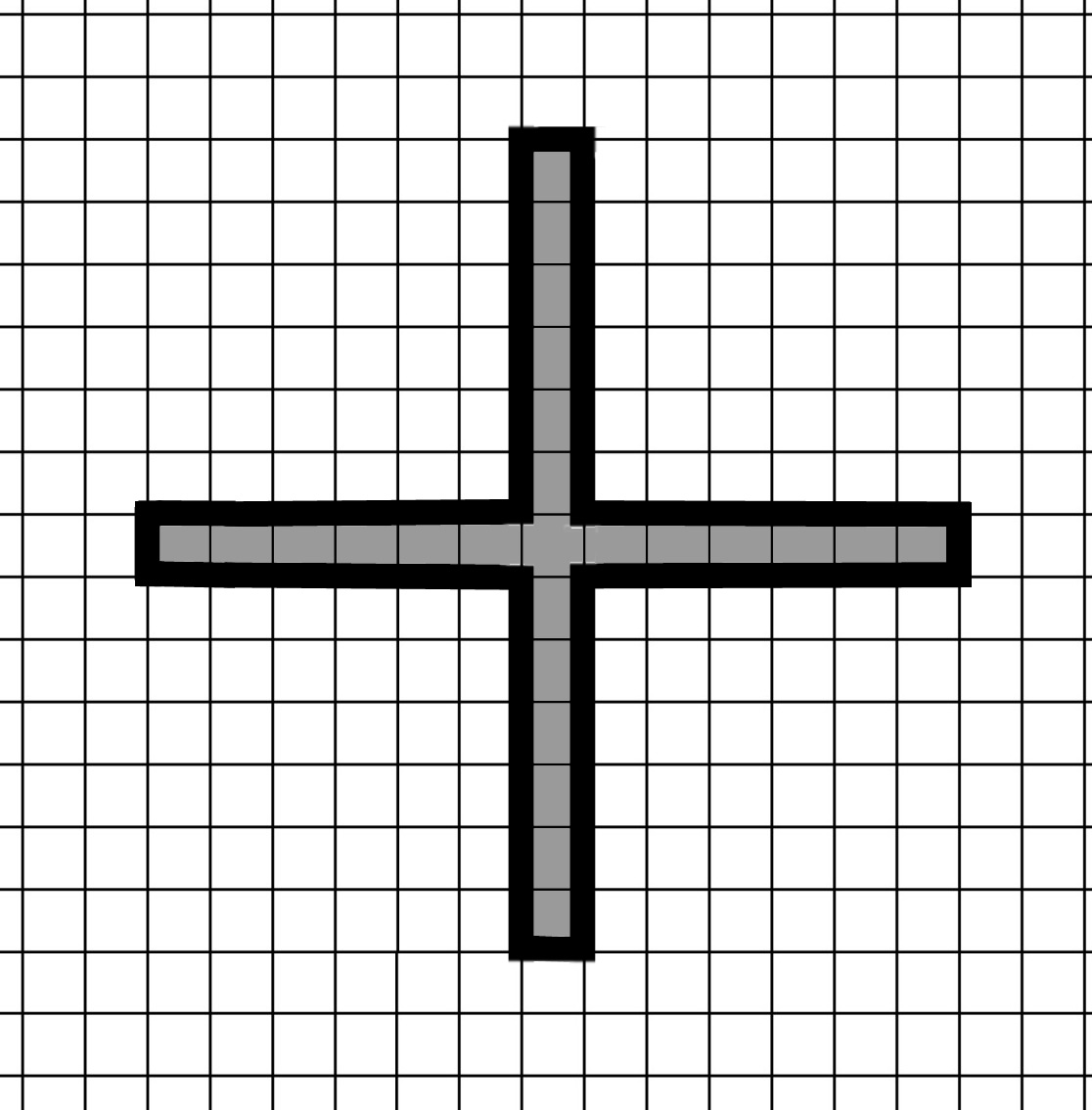 Propeller pattern piece for plastic canvas bi-wing airplane.