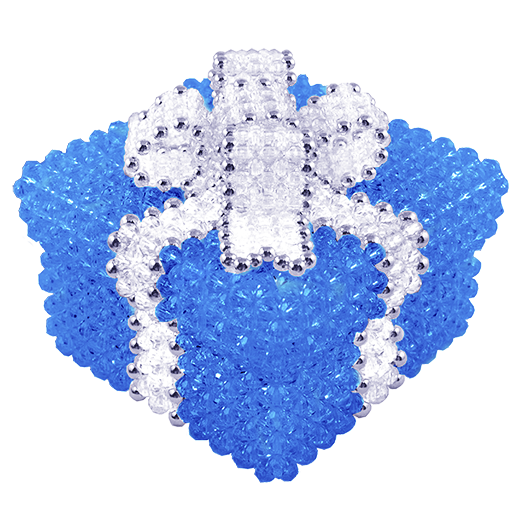 Light Blue Beaded Box with Crystal Bow for Winter Table Decorating