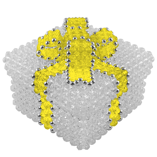 Crystal Beaded Box with Yellow Bow