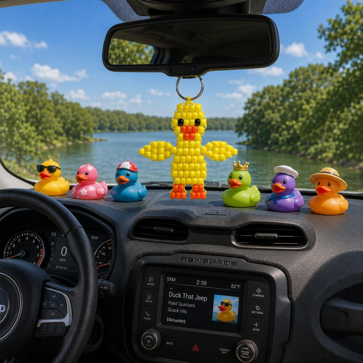 Little Yellow Duck Beaded Keychain - Duck That Jeep