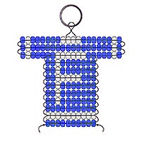 F letter bead pattern for making a school or team sports jersey keychain