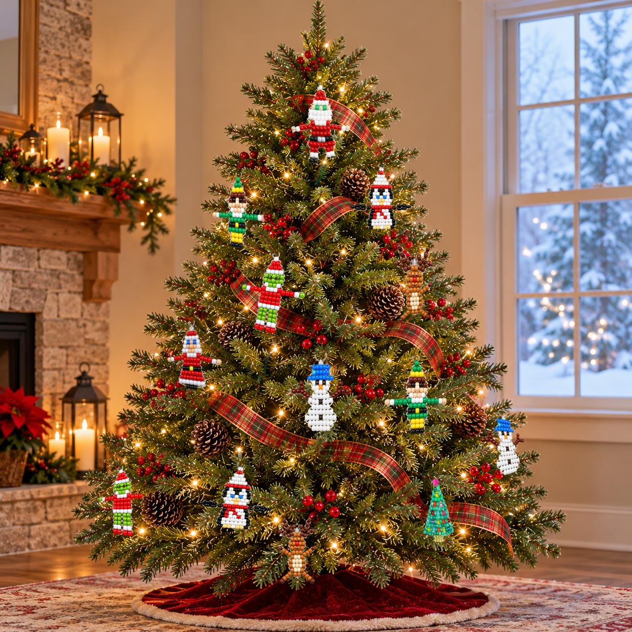 Pony Bead Christmas Ornaments and Decorations