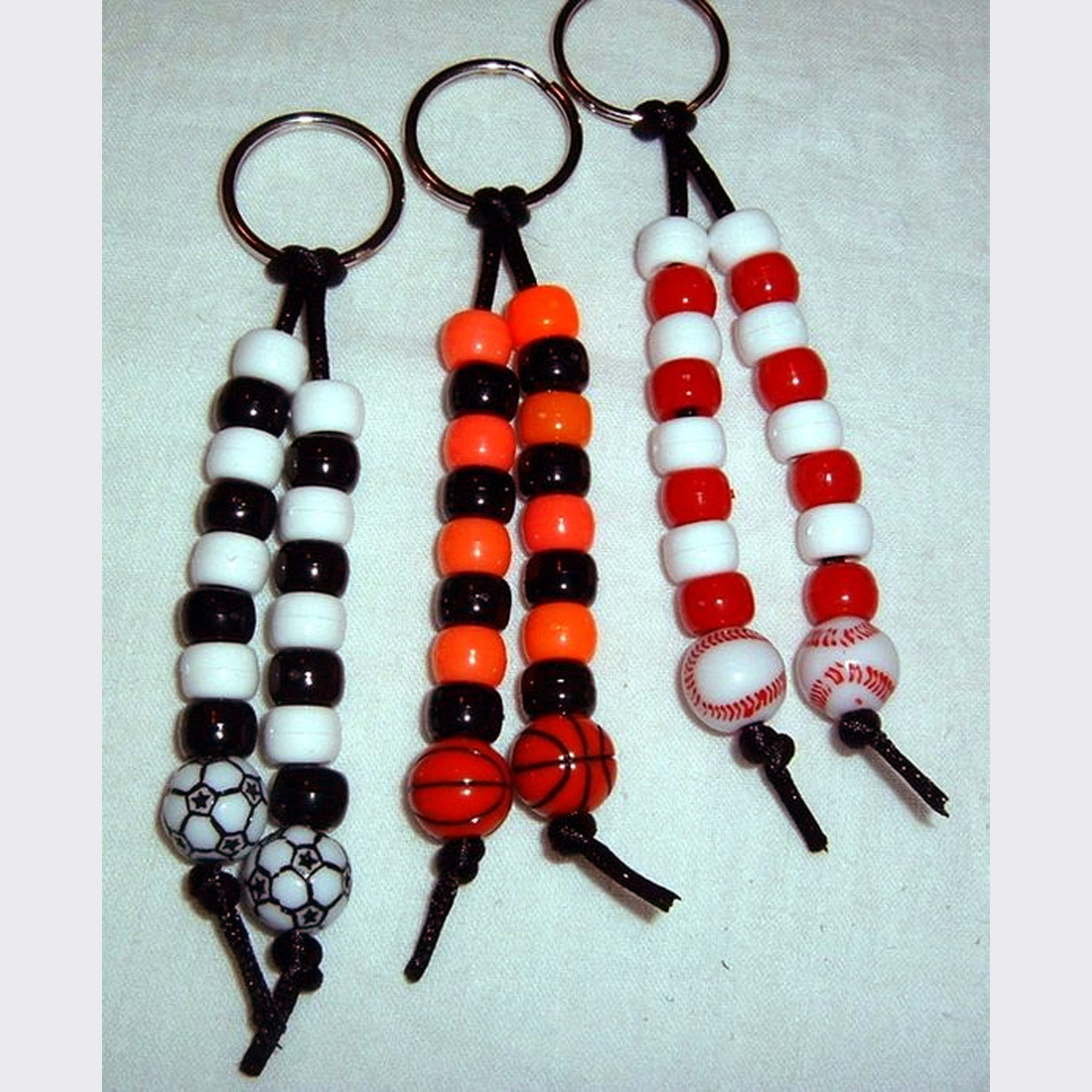 Beaded Key Rings with Basketballs.