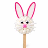 Easter bunny fillable ornament half craft project made with marshmallows and chenille stems for spring and Easter craft ideas.