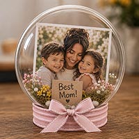 Mother's Day fillable ornament keepsake featuring a family photograph for personalized gifts and family memory decorations.