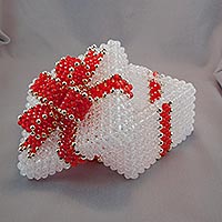 Beaded Box with Red Bow
