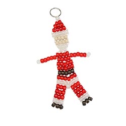 Beaded Santa Claus Christmas pony bead craft with free pattern and instructions