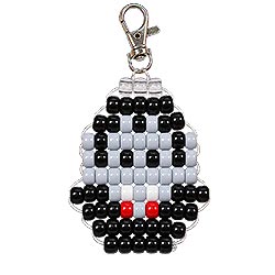 Beaded Dracula vampire Halloween pony bead craft with free pattern and instructions